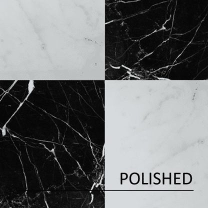 Nero Marquina & Calacatta Chequerboard Polished Marble Tiles - Image 4