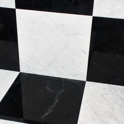Nero Marquina- Calacatta Royal Chequerboard Polished Marble Tiles - Image 2