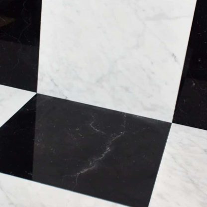 Nero Marquina- Calacatta Royal Chequerboard Polished Marble Tiles - Image 3