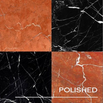 Nero Marquina & Rojo Alicante Chequerboard Polished Marble Tiles