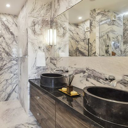 Calacatta Lilac White Polished Marble Tiles