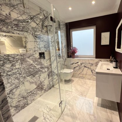 Calacatta Lilac White Polished Marble Tiles - Image 2