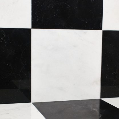 Nero Marquina - Calacatta Royal Chequerboard Honed Marble Tiles - Image 4