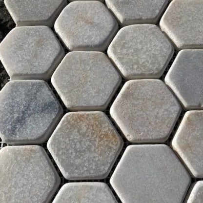 Calacatta Gold Tumbled Marble Hexagon MOSAICS - Image 5