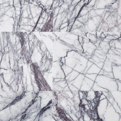Calacatta Lilac White Honed Marble Tiles - Image 2