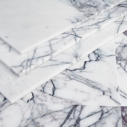 Calacatta Lilac White Honed Marble Tiles