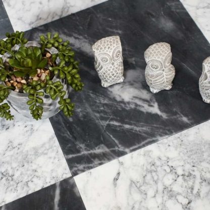 Bardiglio Nuvolato - Bianco Carrara Chequerboard Honed Marble Tiles - Image 5