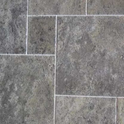 Silver Travertine Brushed Chipped
