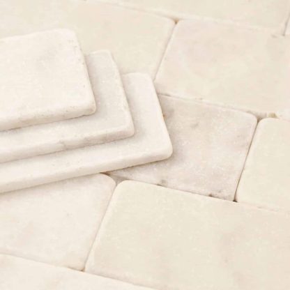 Tumbled White Metro Marble Tiles - Image 3
