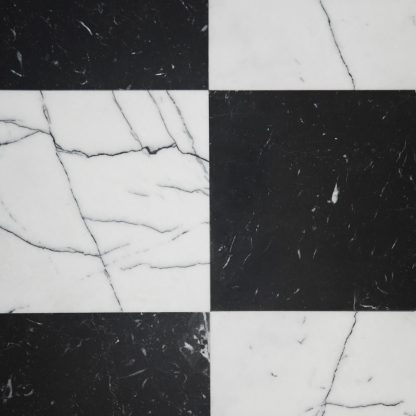 Calacatta Viola - Nero Marquina Chequerboard Honed Marble Tiles