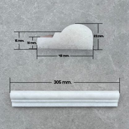 Calacatta White Marble Polished Dado Moulding - Image 3
