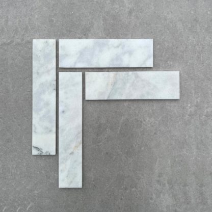 Calacatta Polished Marble Large Herringbone Tiles