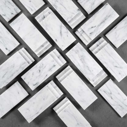 Bianco Carrara Polished Marble Metro Tiles - Image 2