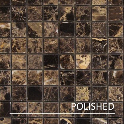 Dark Emperador Polished MOSAIC Tiles