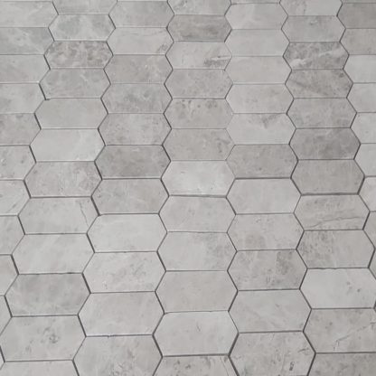 Grey Tundra Honed Marble Mini Picket Mosaic Tiles