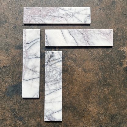 Calacatta Lilac Honed Marble Herringbone