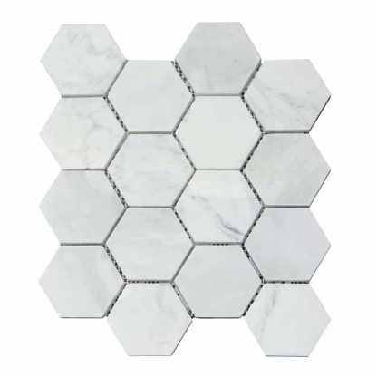 Calacatta White Polished Marble Hexagon MOSAICS