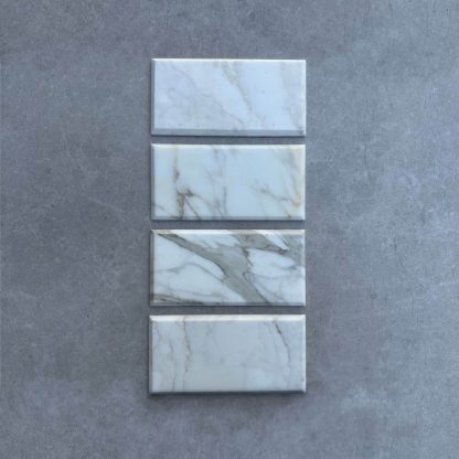 Italian Calacatta Oro Honed Marble Metro Tiles