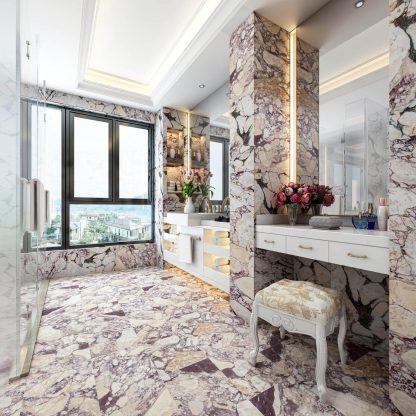 Arabescato Amazon Mix Polished Marble Tiles