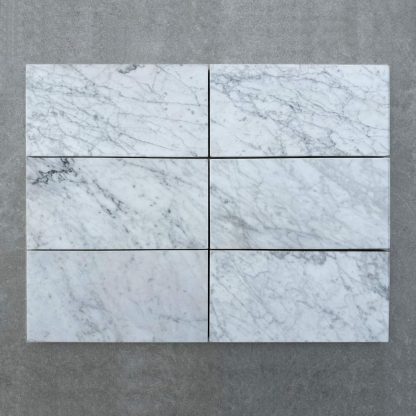 Bianco Carrara Honed Marble Metro Tiles 150x74x10 MM