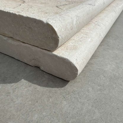 Jerusalem Ivory Tumbled Single Bullnose Limestone Pool Coping - Image 2