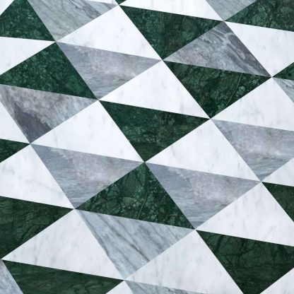 Green Grey White Polished Triangle Marble Tiles