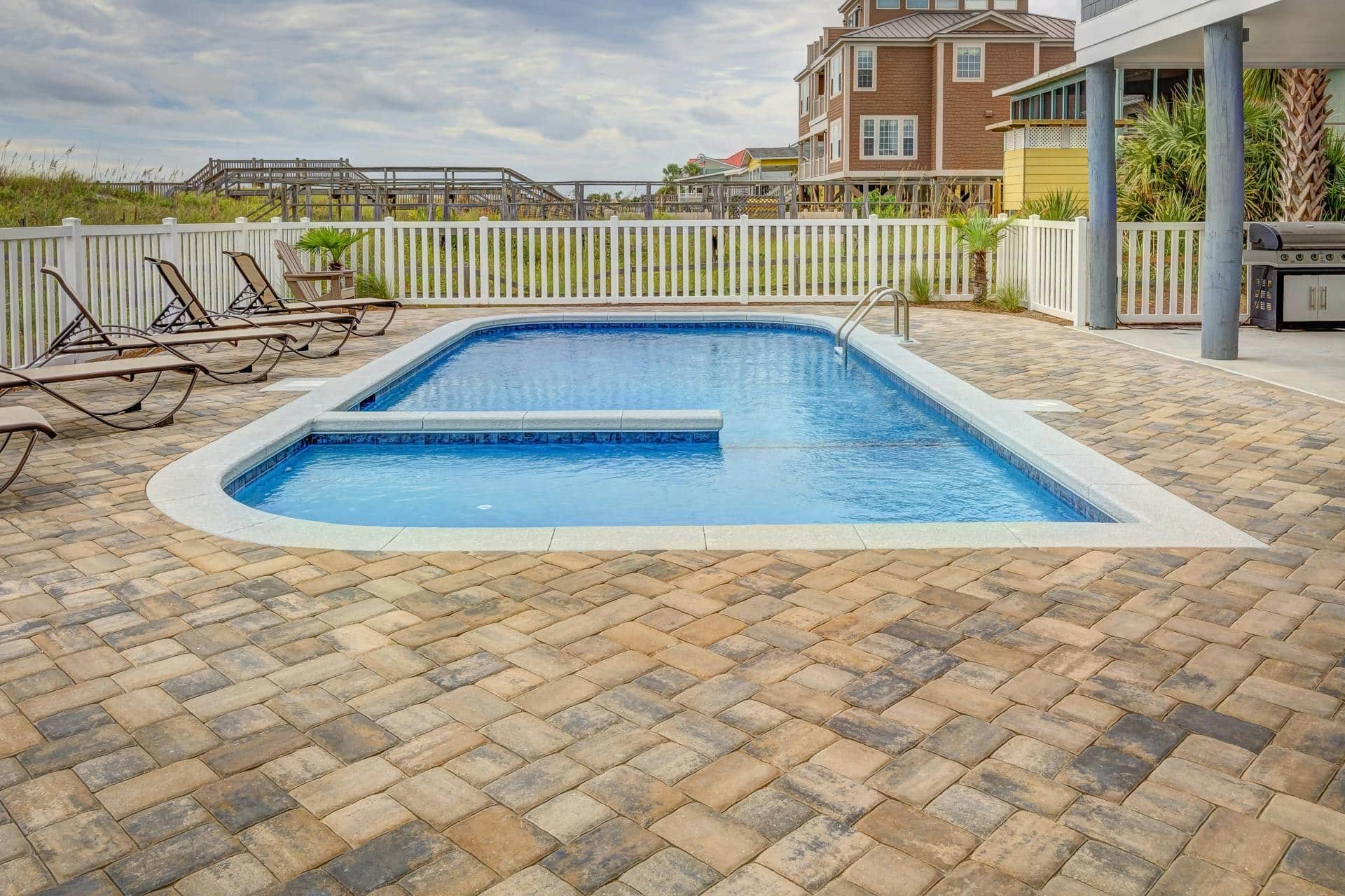 Stone swimming pool area