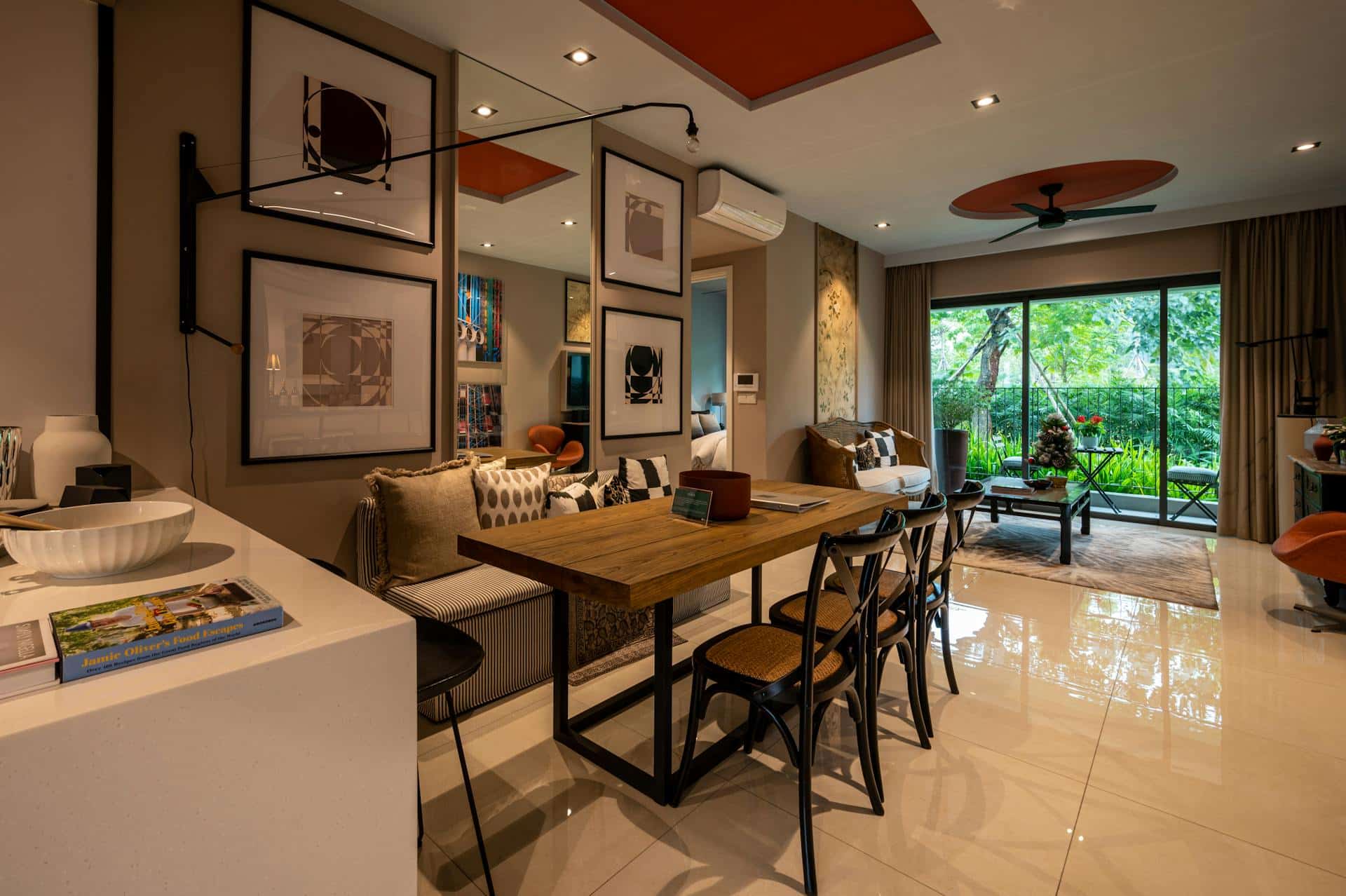 Modern kitchen with stone countertops