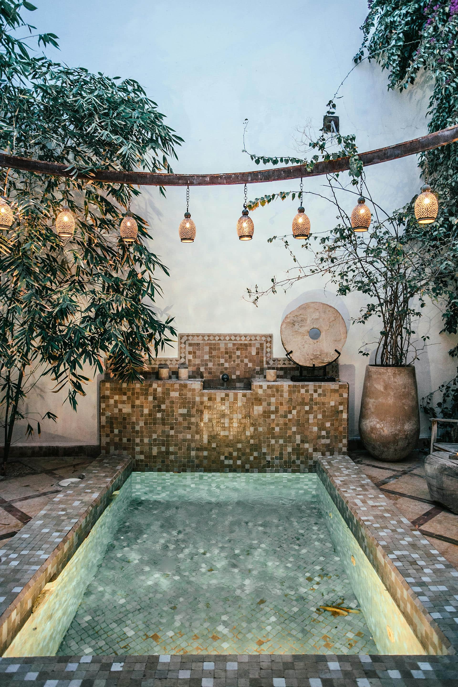 Cozy stone patio design